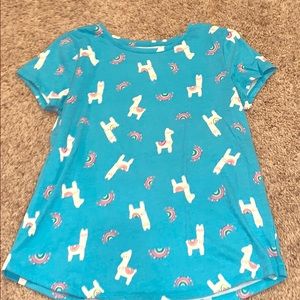 Teal Llama tee